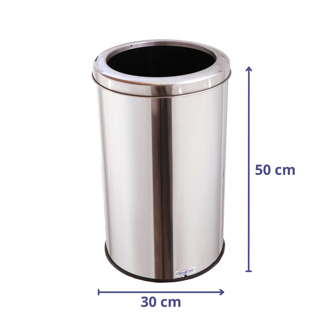 LIXEIRA INOX COM ARO INOX 30X50 35L MSP 708