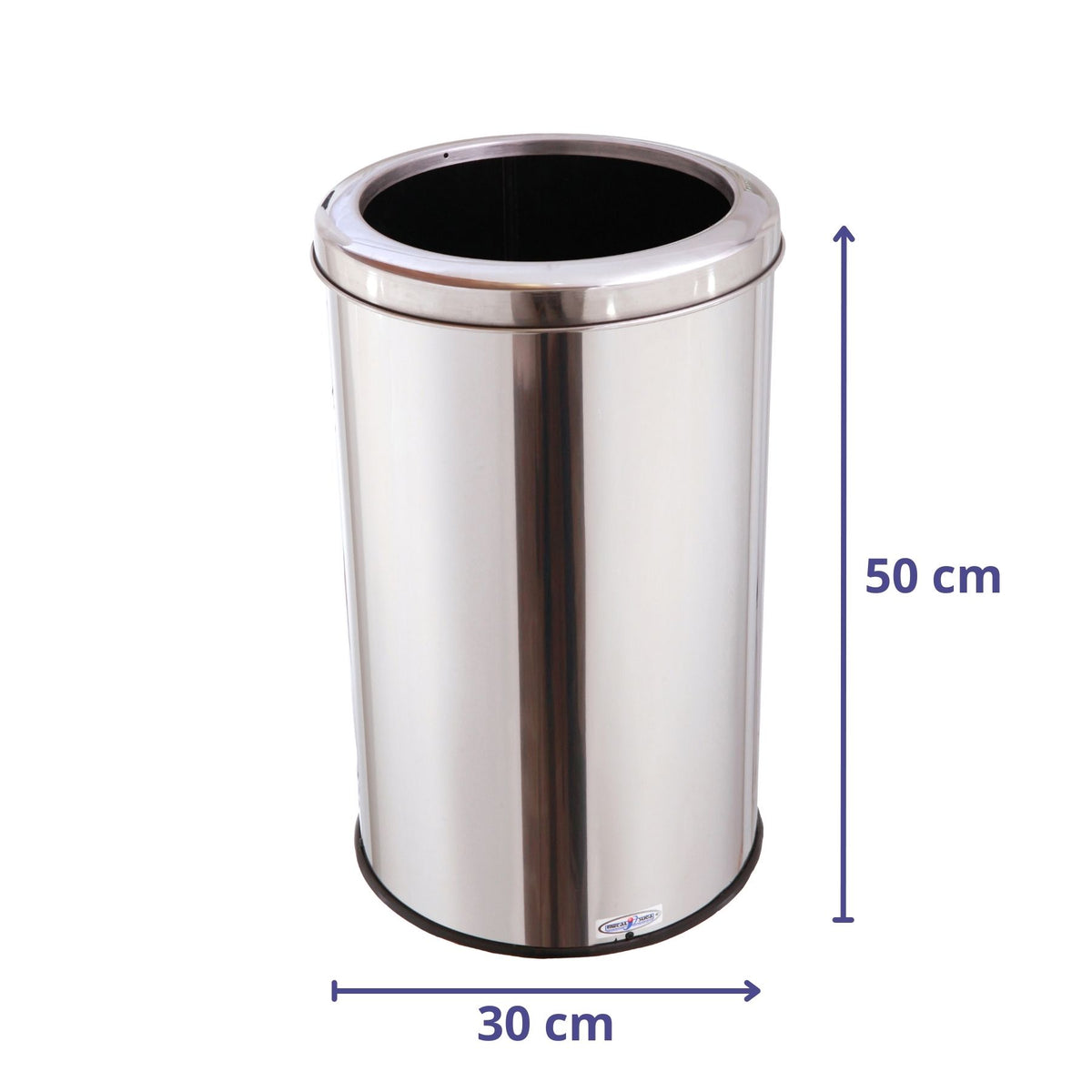 LIXEIRA INOX COM ARO INOX 30X50 35L MSP 708