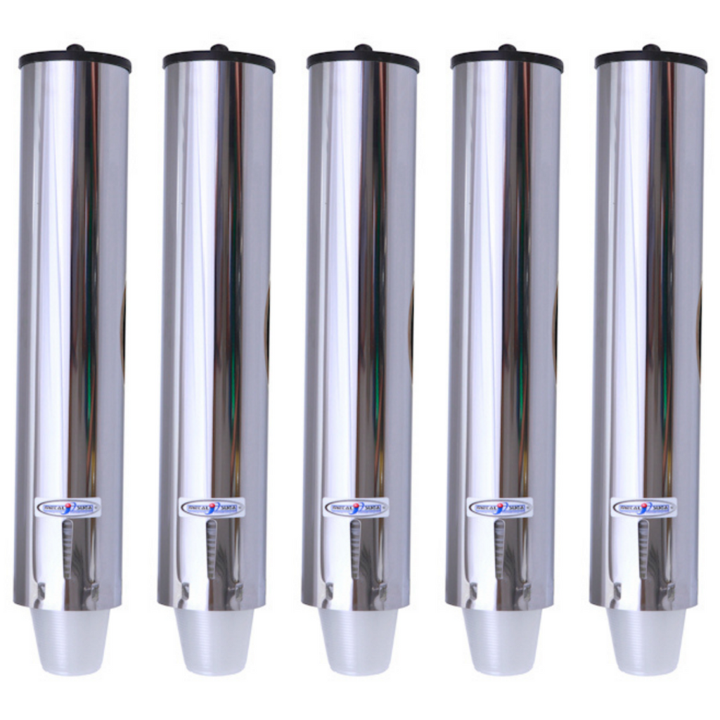 Kit 5 Dispensers Redondos 200ml Inox