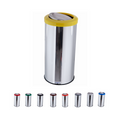 Lixeira Redonda Flip Top Aro Plástico Miolo Inox 25L