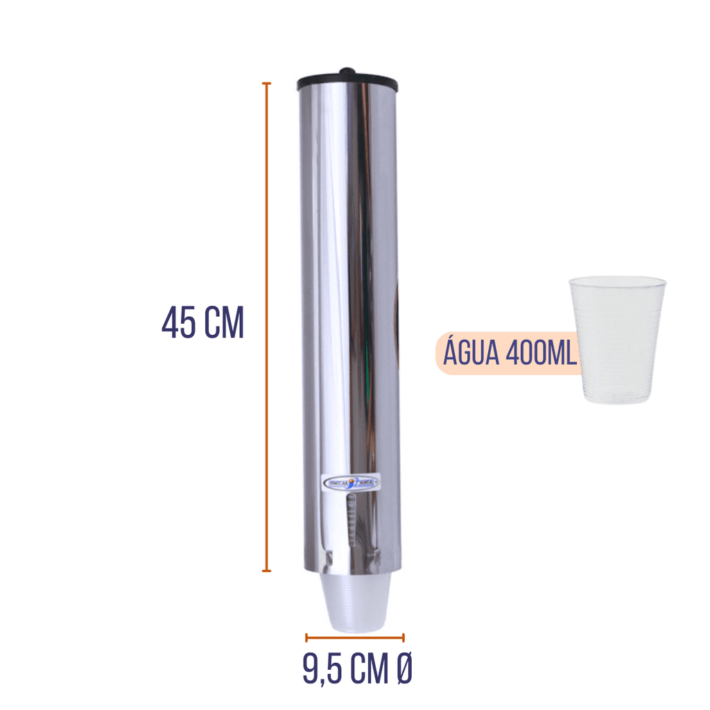 Kit Dispenser Redondo 300/400/500ml Inox