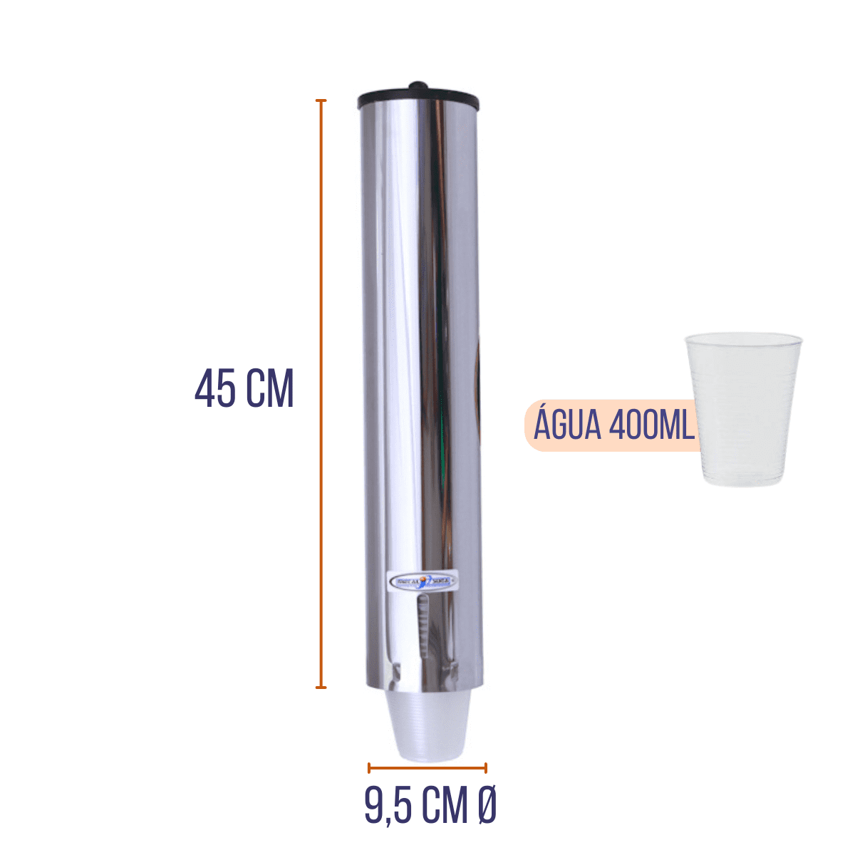 Kit Dispenser Redondo 300/400/500ml Inox