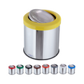 Lixeira Redonda Flip Top Aro Plástico Miolo Inox 10L