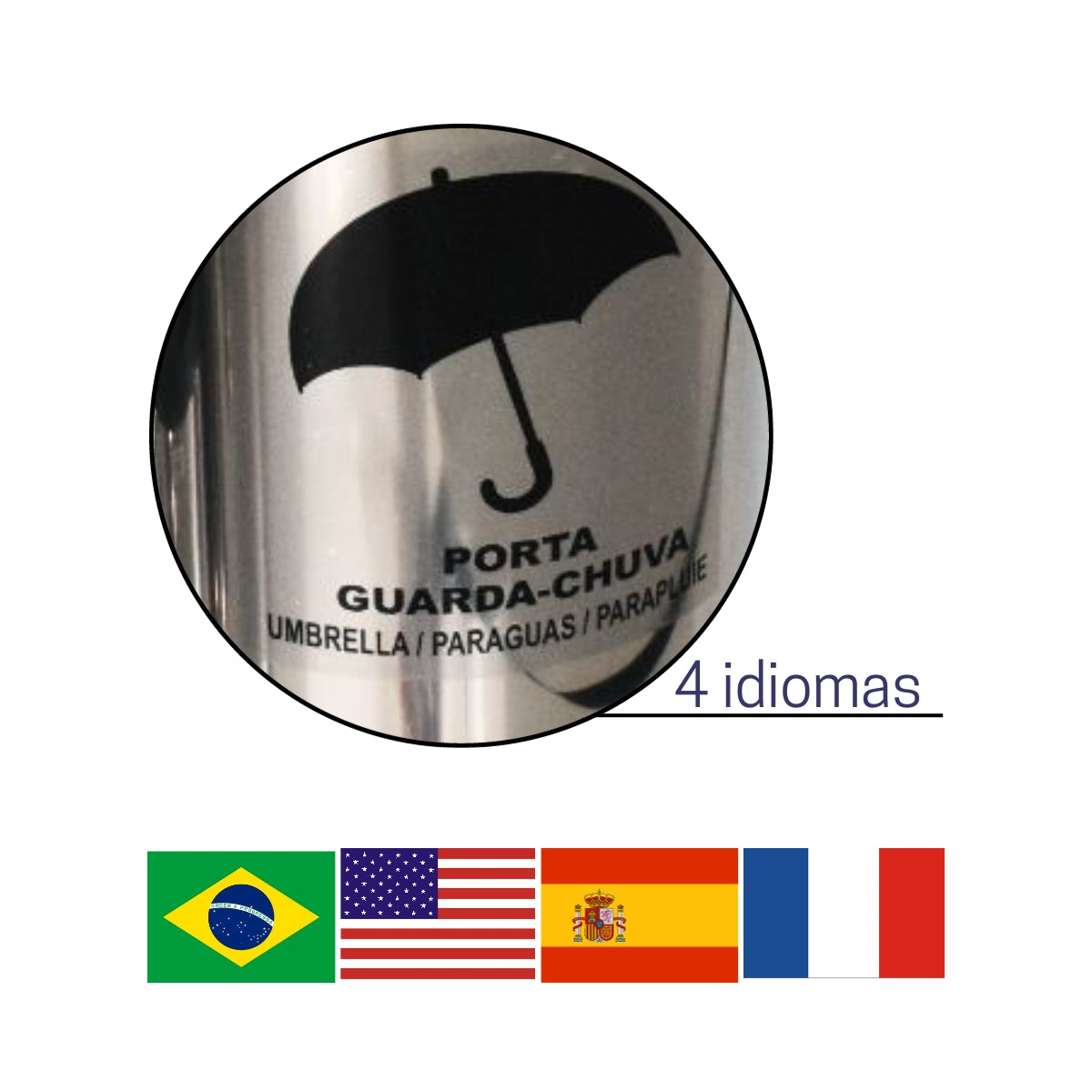 Porta Guarda Chuvas 25L Inox