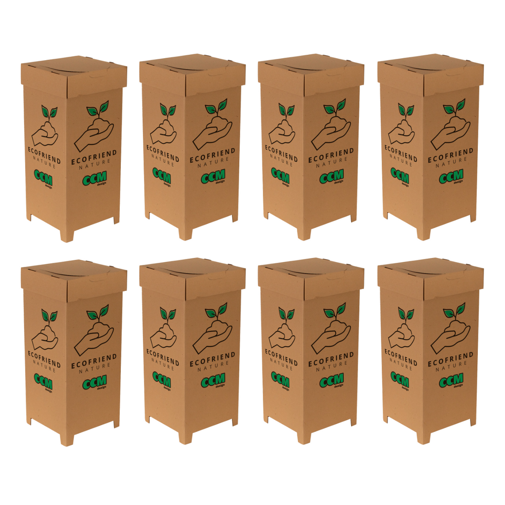 Kit 8 Lixeira Descartável De Papelão