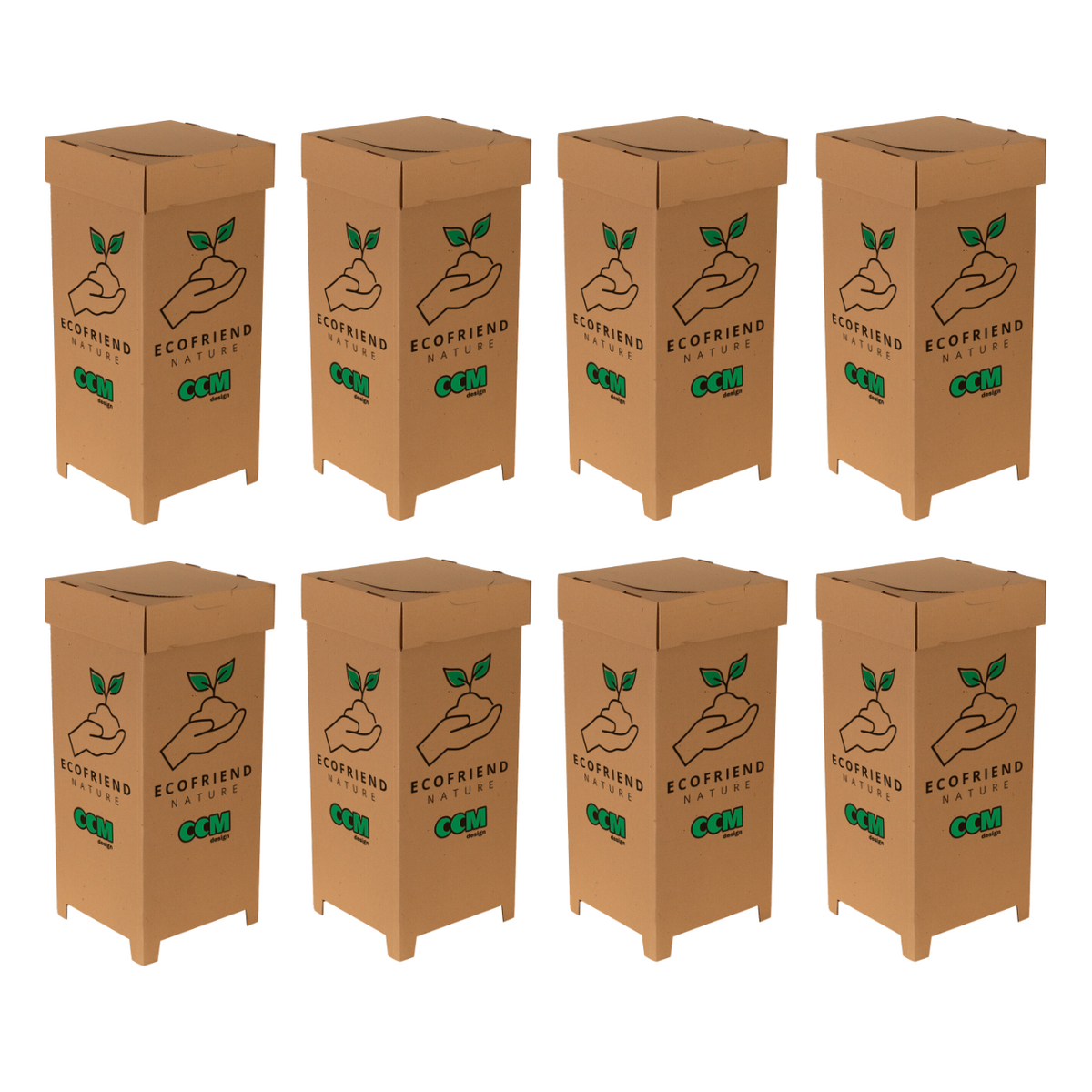 Kit 8 Lixeira Descartável De Papelão