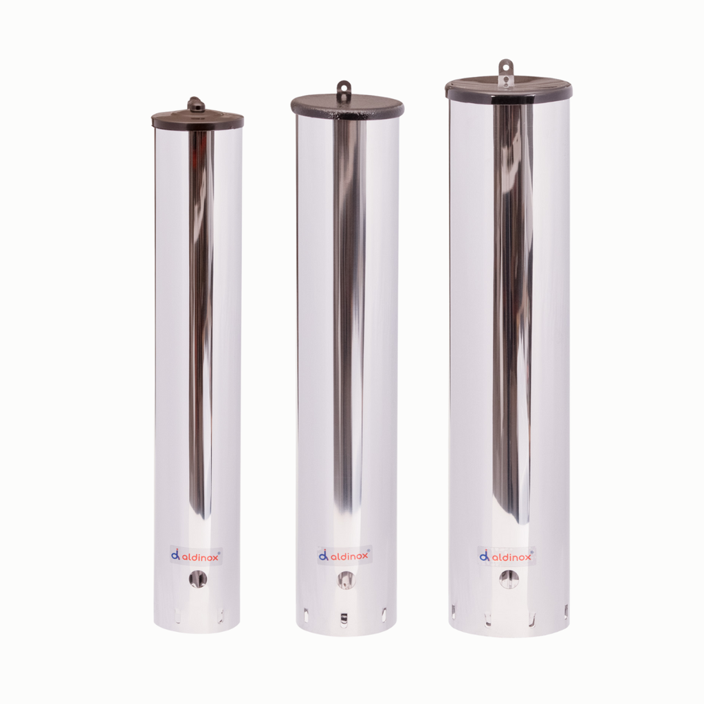 Kit Dispenser Redondo Inox 200ml + Dispenser 300ml + Dispenser 500ml