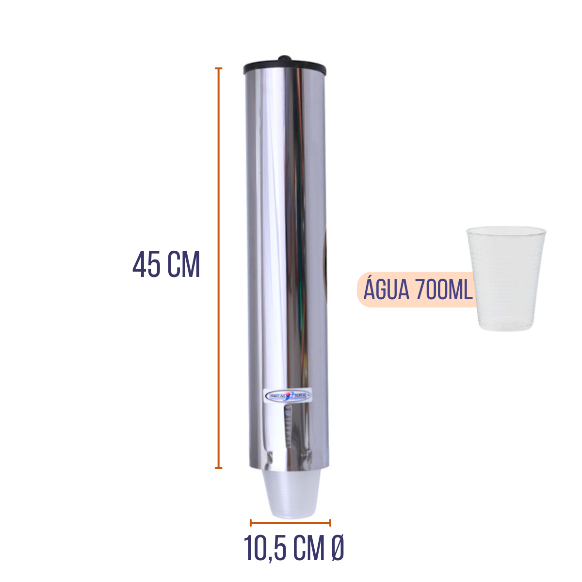 Kit Dispenser Redondo 500/700ml Inox